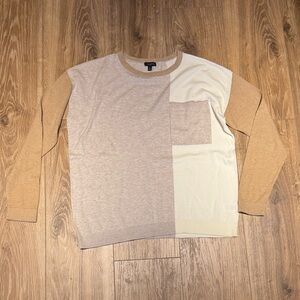 Women’s Beige and Cream color block sweater